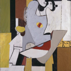 High - Quality Reproduction of Arshile Gorky's c.1931 Cubist 'Blue Figure in a Chair' Oil on Canvas for Home and Office Wall Art