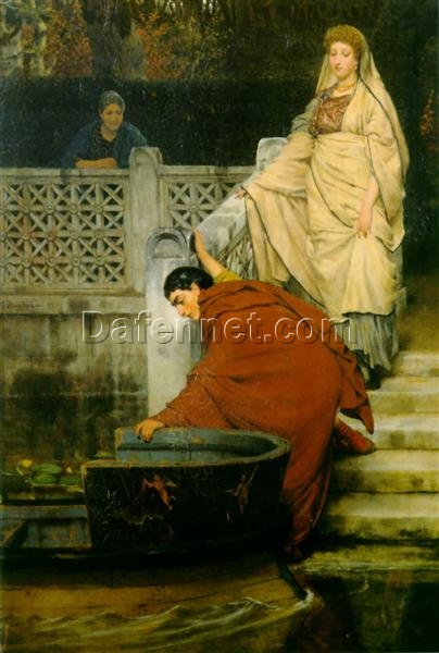 Custom-Made Oil on Canvas Inspired by Sir Lawrence Alma-Tadema’s ‘Boating’ (1868) – Tailored to Your Preferences by Dafen Village Studios for Discerning Art Collectors