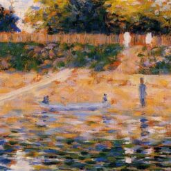 Custom-Made Oil on Wood Painting Inspired by Georges Seurat's 'Boats near the Beach at Asnières' - Unique Creations Tailored to Your Taste by Dafen Village Studios