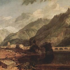 Magnificent Romantic Landscape Oil Painting: 'Bonneville, Savoy with Mont Blanc' by J.M.W. Turner (1803) - A Timeless Artistic Gem