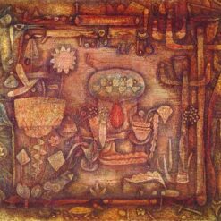 Customizable Hand - Painted "Botanical Theater" Inspired by Paul Klee's 1924 Surrealism and Bauhaus Style for Art Collectors and Design Aficionados - Dafen Village Studio Piece