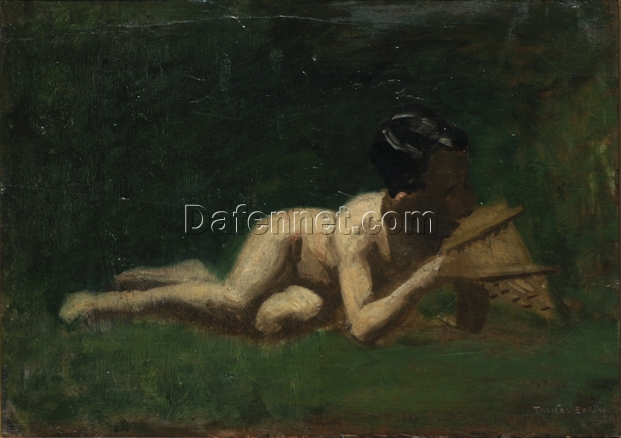 Impressionist Oil Painting ‘Boy Reclining’ after Thomas Eakins – Handmade in Dafen Village | Perfect for Home or Office Decor