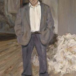 Lucian Freud - Inspired 'Bruce Bernard' (1992) Oil Painting - A Captivating Expressionist Portrait
