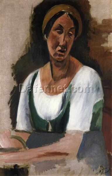 Custom – Sized Expressionist Bust of a Woman Inspired by Andre Derain’s c.1914 Masterpiece, Handmade in Dafen Village