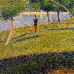 Exquisitely Hand-Painted Oil on Wood Replica of Georges Seurat's 'Cadet From Saint-Cyr' - A Captivating Neo-Impressionist and Pointillist Landscape by Dafen Village Artists for Art Aficionados and Military History Enthusiasts