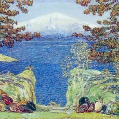 Hand-Painted Replica of Childe Hassam's "California" (1919) - Breathtaking Impressionist Landscape Oil Painting on Canvas from Dafen Village, Ideal for Art Lovers and California Aesthetics Enthusiasts