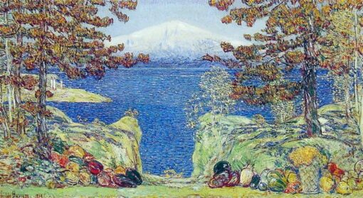 Hand-Painted Replica of Childe Hassam’s “California” (1919) – Breathtaking Impressionist Landscape Oil Painting on Canvas from Dafen Village, Ideal for Art Lovers and California Aesthetics Enthusiasts