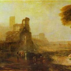 Enthralling 'Caligula's Palace and Bridge' Inspired Cityscape Oil Painting - Hand - painted in Dafen Village Studio, Emulating J.M.W. Turner's 1831 Romanticism