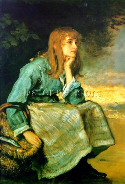 Authentic – Looking Reproduction of John Everett Millais’ “Caller Herrin'” (1881) – Oil Painting from Dafen Village Celebrating Realism and the Allure of the Individual, Coveted by Art Collectors Searching on Google