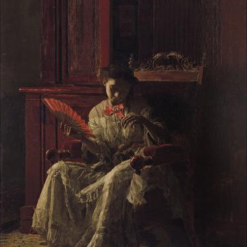 Authentic-Looking Realist Portrait "Kathrin" (1872) by Thomas Eakins - Dafen Village Creation, Oil Painting for Home and Office Spaces, Adored by Art Aficionados and Those Who Appreciate Subtle Expressions