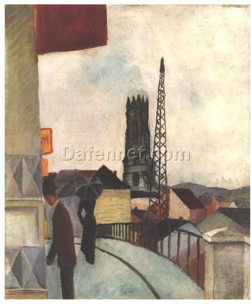 Dafen Village Presents: August Macke’s ‘Cathedral of Freiburg in Switzerland’ (1914) Reproduction – A Must-Have for Art Collectors and Expressionism Aficionados