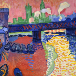 Vibrant Fauvist-Inspired Charing Cross Bridge Oil Painting on Canvas by Andre Derain Replica - Perfect for London Cityscape Art Lovers