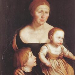 Authentic Hand - painted 'Charity (The Family of the Artist)' Inspired by Hans Holbein the Younger - Northern Renaissance Style Oil on Panel from Dafen Village Studio