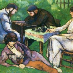 Exquisite Dafen Village Creation: 'Chess Game' Inspired by Marcel Duchamp (1910) - Post - Impressionist Genre Oil Painting on Canvas