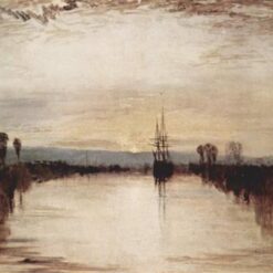 Breathtaking J.M.W. Turner's Chichester Canal Inspired Oil on Canvas - Skillfully Crafted by Dafen Village Artists, Perfect for Art Aficionados