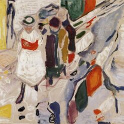High-quality 'Children in the Street' Expressionist Inspired Oil Painting by Edvard Munch - Direct from Dafen Village Studios for Art Aficionados