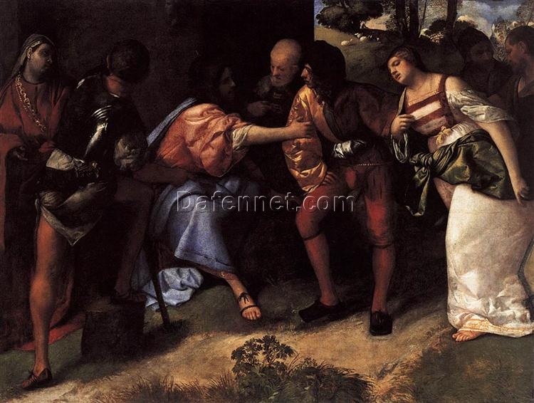 Christ and the Adulteress Inspired by Titian – High Renaissance Religious Oil Painting from Da Fen Village Studio