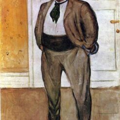 Edvard Munch's 'Christen Sandberg' Expressionist Style Hand-painted Oil Canvas - Ideal for Creating a Dramatic and Enigmatic Atmosphere in Your Space