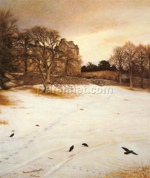 High – Quality Realistic Landscape “Christmas – Eve” by John Everett Millais – Dafen Village Creation on Large Canvas