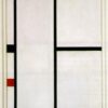 Customizable Hand - Painted "Composition No. III Blanc - Jaune" Inspired by Piet Mondrian's 1935 - 1942 Neoplasticism for Art Collectors and Design Aficionados