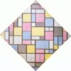Authentic - Looking Reproduction of "Composition with Grid VII" by Piet Mondrian Inspired by Neoplasticist Aesthetics for Interior Decorators - Dafen Village Handmade Creation