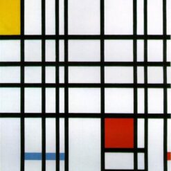 Authentic - Looking Reproduction of "Composition with Red, Yellow and Blue" by Piet Mondrian Inspired by Neoplasticist Aesthetics for Interior Decorators
