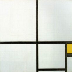 Authentic - Looking Reproduction of "Composition with yellow patch" by Piet Mondrian Inspired by Neoplasticist Aesthetics for Interior Decorators