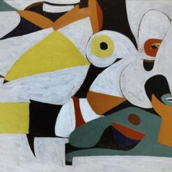 Exquisite Handmade Oil on Canvas Inspired by Arshile Gorky's c.1938 - c.1940 Cubist Abstract 'Composition' for Art Connoisseurs and Luxury Home Decor