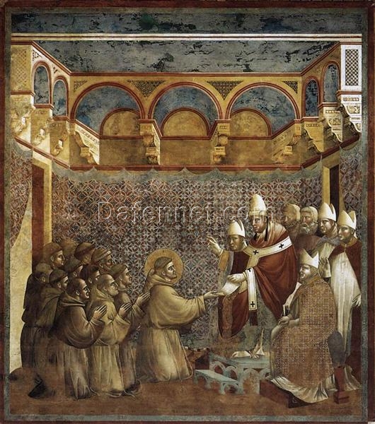 Confirmation of the Rule” by Giotto – Proto Renaissance Fresco in the Basilica of St. Francis
