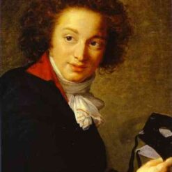 Authentic Dafen Village Replica: Count Grigory Ivanovich Tchernyshov Holding a Mask INSPIRED BY Vigee Le Brun’s 1793 Rococo Gem