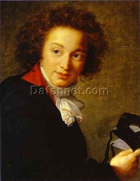 Authentic Dafen Village Replica: Count Grigory Ivanovich Tchernyshov Holding a Mask INSPIRED BY Vigee Le Brun’s 1793 Rococo Gem