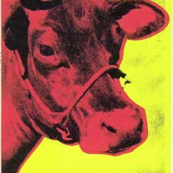 Exquisite Handmade 'Cow' Pop Art Animal Painting Oil Replica - Inspired by Andy Warhol (1966), Crafted in Dafen Village Oil Painting Studio