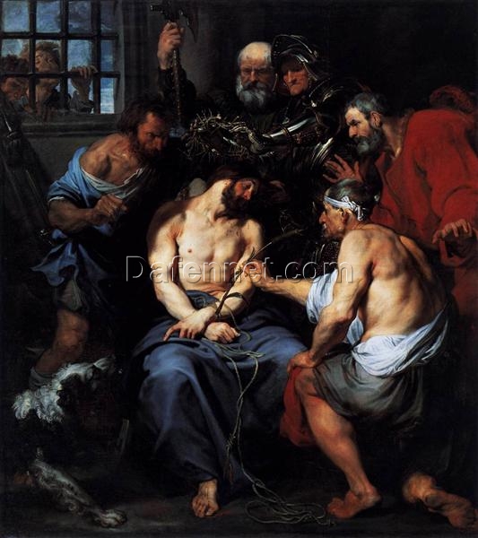 Unique Wall Art: Dafen Village’s Artistic Rendition INSPIRED BY “Crowning with Thorns” by Anthony van Dyck in Baroque Style for Interior Transformation