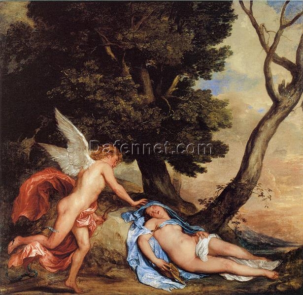 Unique Wall Art: Dafen Village’s Artistic Rendition INSPIRED BY “Cupid and Psyche” by Anthony van Dyck in Baroque Style for Interior Transformation
