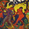 Exquisite Hand-Painted Oil Painting Inspired by Andre Derain's 1906 'The Dance' (La danse) - A Magnificent Fauvist Genre Painting from Dafen Village Studio for Art Aficionados Hunting for Large-Scale Masterpieces