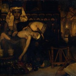 Exquisitely Hand-Painted Oil on Canvas Inspired by Sir Lawrence Alma-Tadema's 'Death of the Pharaoh's Firstborn Son' (1872) - A Dramatic and Poignant Romantic Religious Replica by Dafen Village Artists for Art Connoisseurs and Religious Art Enthusiasts