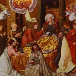 Exquisite 'Death of the Virgin' INSPIRED BY Hans Holbein the Younger - Hand - painted Oil on Wood from Dafen Village Studio for Collectors of Religious Northern Renaissance Art