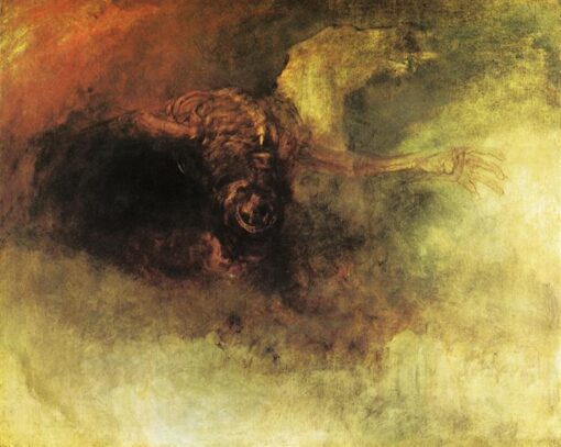 Stunning J.M.W. Turner’s ‘Death on a Pale Horse’ Inspired Oil on Canvas – Skillfully Created by Dafen Village Artists for Symbolic Art Enthusiasts