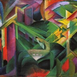Cubist 'Deer in a Monastery Garden' Inspired Oil Painting Replica - Hand-painted by Dafen Village's Expert Artists for Distinctive Wall Art
