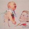 High - Quality Replica of "Delight" by Norman Rockwell - 1956 - Dafen Village Canvas Art