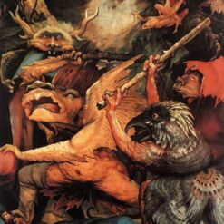 Intricate Hand-Painted Oil Detail of 'Demons Armed with Sticks' from Grünewald's Isenheim Altarpiece - Dafen Village's Artistic Homage