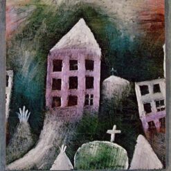 Exquisite Replica of Paul Klee's 'Destroyed Place' - Inspired by Expressionist Cityscape, Hand - painted in Dafen Village Oil on Paper