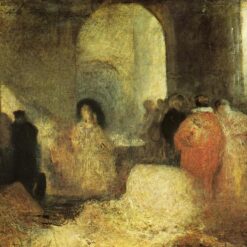 Stunning J.M.W. Turner's 'Dinner in a Great Room with Figures - in Costume' Inspired Oil on Canvas - Skillfully Created by Dafen Village Artists for Genre Art Enthusiasts
