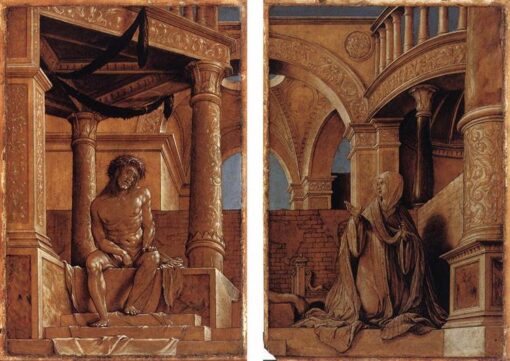 Authentic ‘Diptych with Christ and the Mater Dolorosa’ Inspired Northern Renaissance Religious Oil Painting on Panel – Hand – painted by Dafen Village Studio