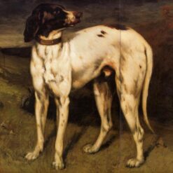 Gustave Courbet's Timeless 1856 'Dog from Ornans' - Realist Animal Oil Painting on Canvas, A Tribute to Private Collection's Treasure, Great for Interior Decoration