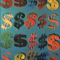 Exquisite Reproduction of Andy Warhol's 1981 Dollar Sign Pop Art Design - A Perfect Decor Piece for Contemporary Interiors