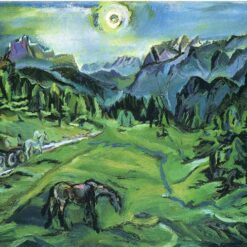 Authentic Expressionist Style Oil Painting - 'Dolomite Landscape: Tre Croci' by Oskar Kokoschka - Dafen Village's Exclusive Creation