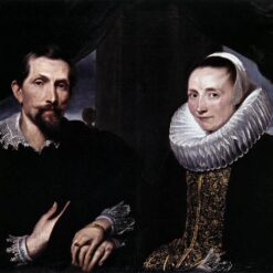 Unique Wall Art: Dafen Village's Artistic Rendition INSPIRED BY “Double Portrait of the Painter Frans Snyders and his Wife” by Anthony van Dyck in Baroque Style for Interior Transformation