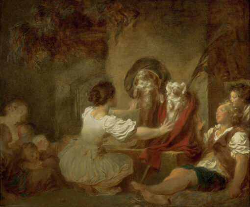 Collector’s Gem: Dafen Village’s High-Quality “Education is All” Inspired Rococo Pastorale Oil Painting