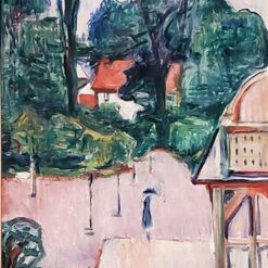 Custom Oil Painting Inspired by Edvard Munch’s Garden in Taarbæk – Hand-Painted Landscape Reproduction from DaFen Village Studio | Impressionist Fine Art for Home and Office Décor